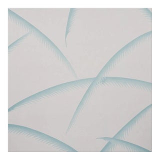 Schumacher Deco Palms Wallpaper in Seaglass - 10 Yards For Sale