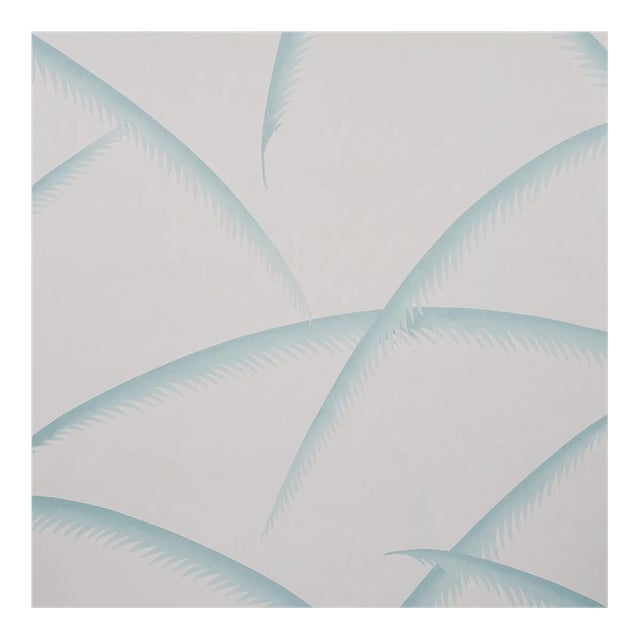 Schumacher Deco Palms Wallpaper in Seaglass - 10 Yards For Sale