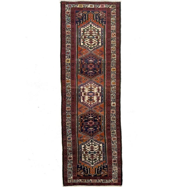 Name: SLIM Vintage Ardible with Cheerful Autumn / Persimmon Hue, Purples, etc - Super Unique & GREAT Size Size: 2.6 x 10.9...