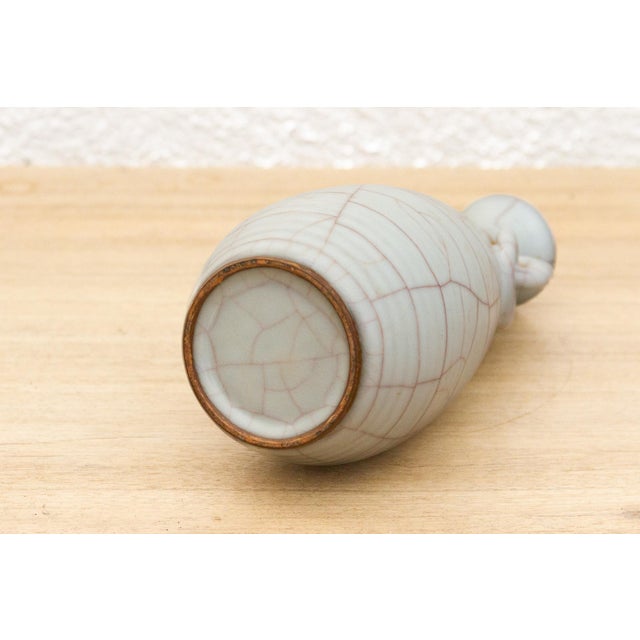 Ceramic Ge-Type Crackle Vase W/Elephant Handles For Sale - Image 7 of 8