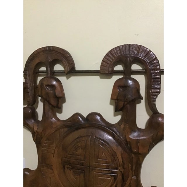 Metal Mid-Century Modern Frederic Weinberg Sculpture Roman Gladiator Wood Look For Sale - Image 7 of 11