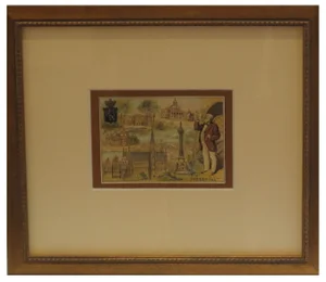 Early 1900s Framed French City Card Brussels