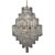 This chandelier showcases a cascading, tiered design of textured glass arranged in staggered symmetry. Its clear glass and...