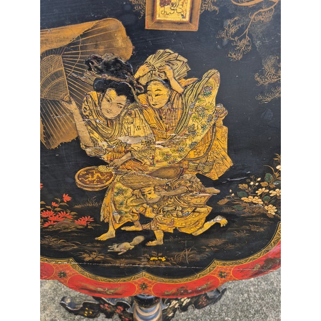 1900 - 1909 Antique Japanese Tilt Top Tea Table For Sale - Image 5 of 7