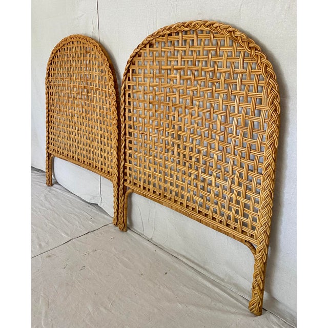 Vintage Woven Braided Rattan Headboards a Pair Chairish