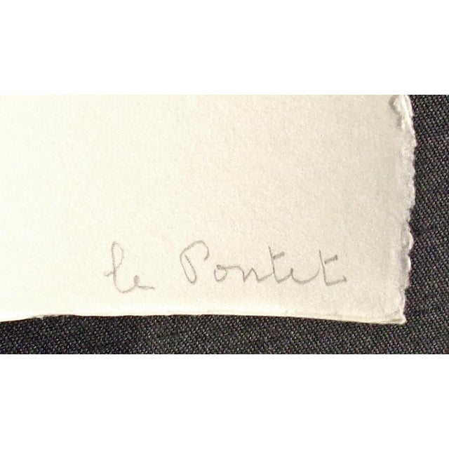 Paper Roger Hebbelinck "Le Pontet" Hand Signed Color Aquatint Etching Unframed For Sale - Image 7 of 8