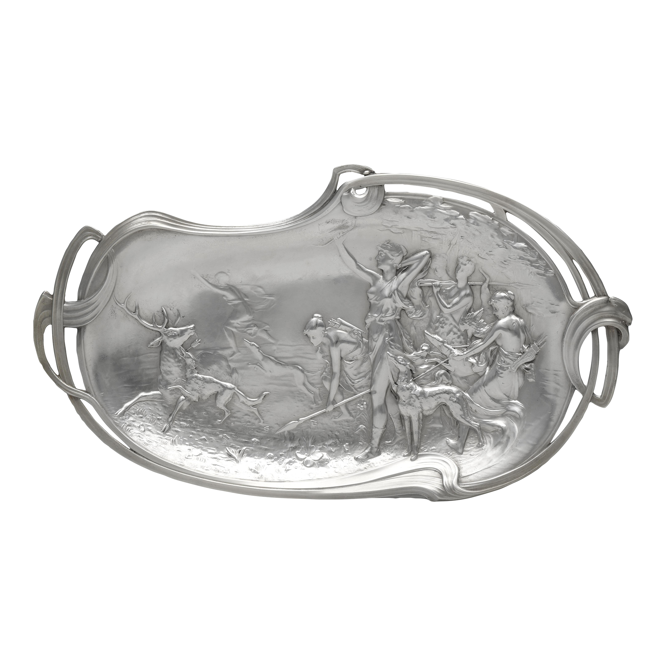 WMF Art Nouveau Silverplate Wall Tray – Diana the Huntress With