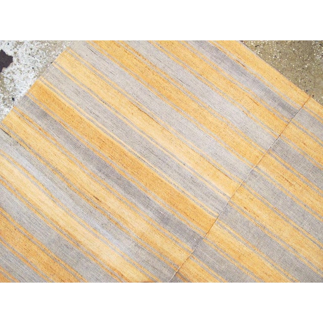 Mustard Galerie Shabab Collection Mid-20th Century Handmade Turkish Striped Flat-Weave Kilim Accent Rug For Sale - Image 8 of 10