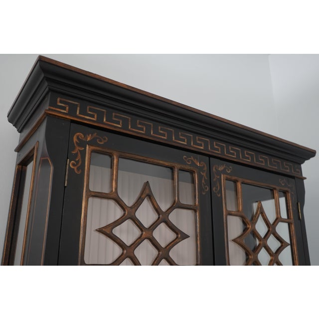 Black & Gold Chinoiserie Display Cabinet For Sale - Image 11 of 16