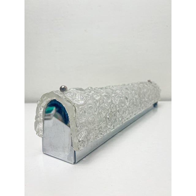 Long Bubble Ice Glass Tube Wall Lamp from Hillebrand Lighting, 1970s For Sale - Image 12 of 16