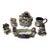 1990s Fitz and Floyd Christmas Set! Festuring Mugs, Cookie Jar, Milk and Sugar Jar With Tidbits Dish - 6 pcs For Sale