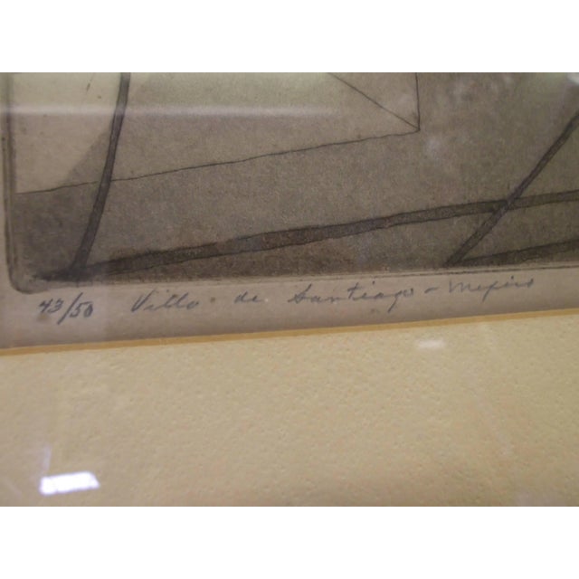 1930s 1934 "Villa De Santiago Mexico" The Bells Aquatint Etching by Doel Reed For Sale - Image 5 of 11