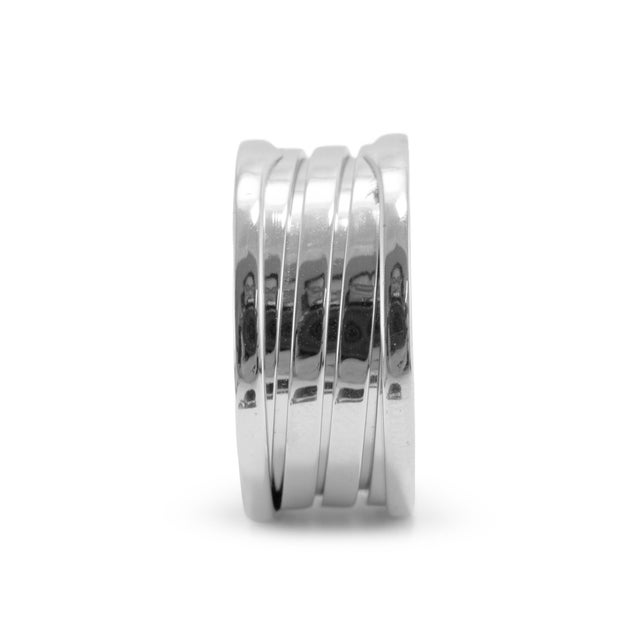 Metal Men’s Bvlgari Bugari Iconic b.zero1 Four-Band 18k White Gold Band Ring For Sale - Image 7 of 8