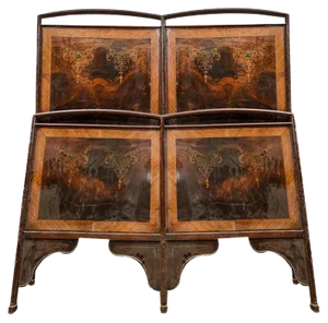 Iron Double Bed with Hand-Painted Metal Head