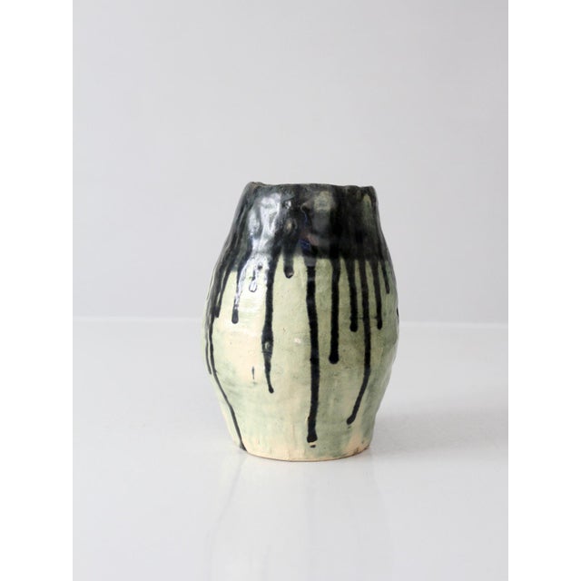 Mid-Century Modern Vintage Handmade Studio Pottery Vase For Sale - Image 3 of 14