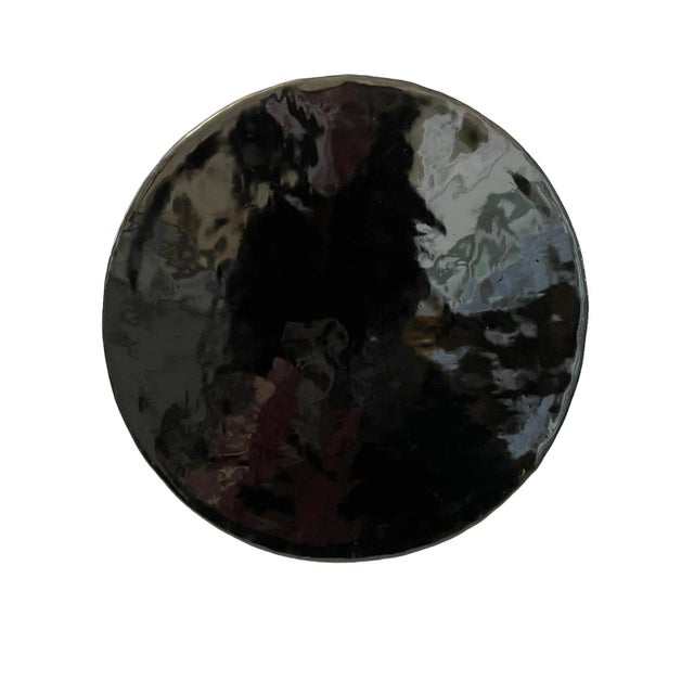 Chinoiserie Vintage Round Black Lacquer Myanmar Lion Asian Wall Plaque 12” For Sale - Image 3 of 4