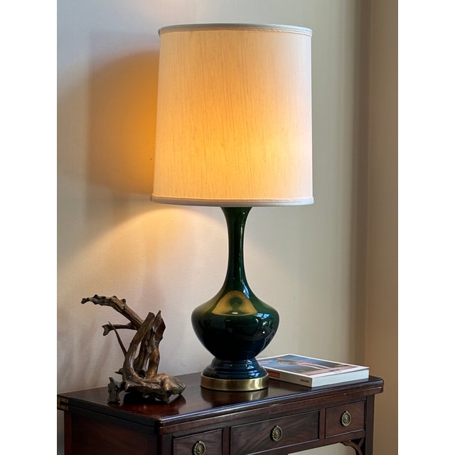 Mid-Century Modern Drip Glaze Table Lamp For Sale - Image 4 of 12