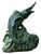 A striking vintage Phil-Mar swordfish TV lamp in a deep glossy green ceramic glaze, dating to the Mid-Century Modern era....