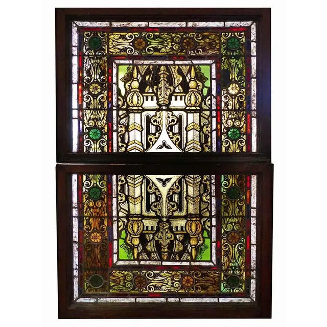 Antique Stained Glass Window For Sale - Image 4 of 4
