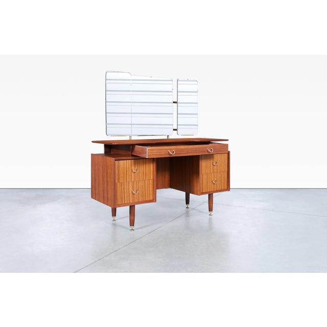 1950s Mid-Century African Mahogany Vanity or Desk by E. Gomme for G-Plan For Sale In Los Angeles - Image 6 of 12