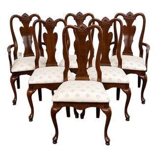 Late 20th Century American Drew Georgian Cherry Dining Chairs - Set of 6 For Sale