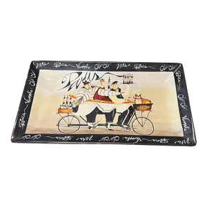 Vintage Large Black & White ‚ÄúParis‚Äù French Chef Platter