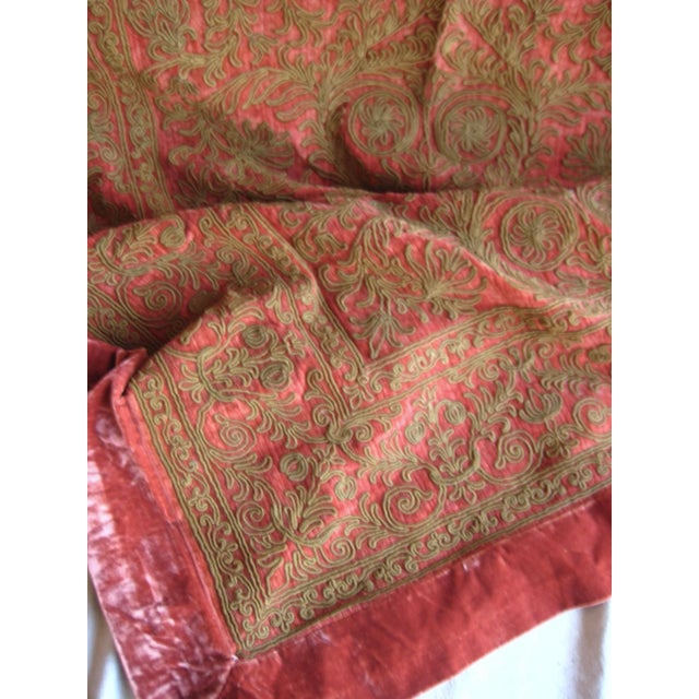 Early 20th Century French Gold Metallic on Velvet Embroidery Tapestry For Sale - Image 11 of 17