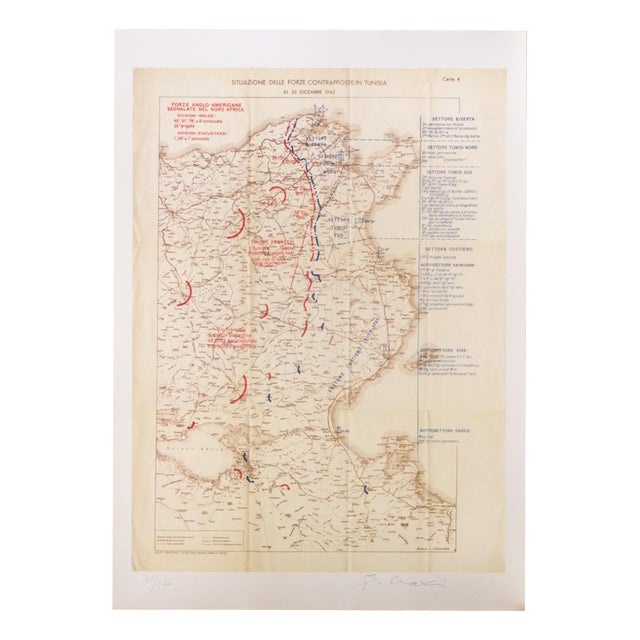 Bettino Craxi, Situation Forces Opposed in Tunisia, 26, Dec, 1942, Offset Bettino Craxi, 1997 For Sale