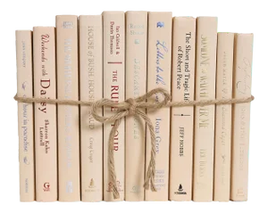 Decorative Books - Warm Sand Book Bundle - 1 Foot of Pink Books