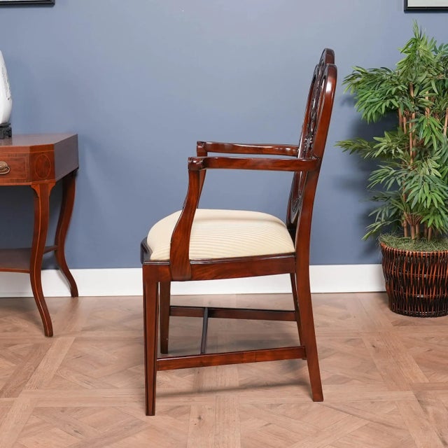 Carved Shield Back Chairs- Set of 10 For Sale - Image 4 of 12