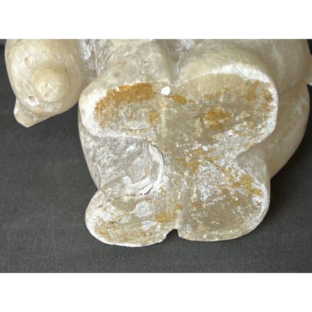 Polar Bear Hand Carved in Alabaster, 1950 For Sale - Image 9 of 10