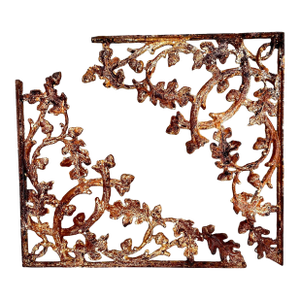 Vintage Cast Iron Victorian Style Large 24" Wall Shelf Brackets Corbels - A Pair