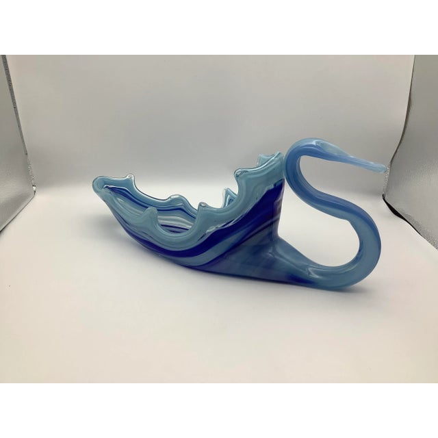 Late 20th Century Light and Dark Blue Glass Bird Decorative Table Centerpieces For Sale - Image 13 of 13