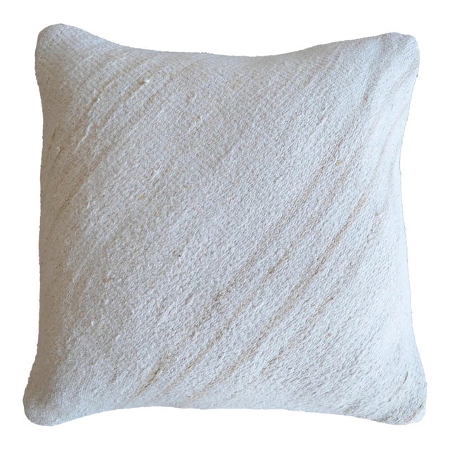 Vintage Handmade Hemp Kilim Rug Pillow Cover For Sale