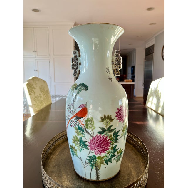 1920s 1920s Pair of Chinese Phoenix Tail Vases For Sale - Image 5 of 16