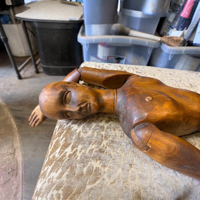Large Antique French Wooden Male Artist’s Articulated Lay Figure Mannequin For Sale - Image 11 of 11