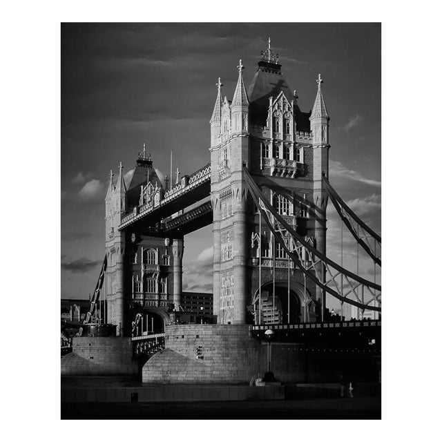 2000 R Von Gotz 'Tower Bridge, London' Photography Black & White Germany Offset Lithograph For Sale