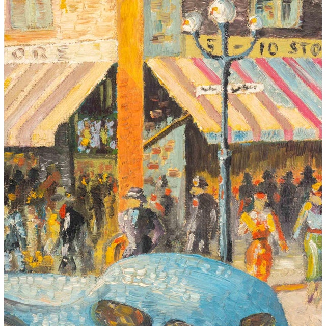 Signed Corner Store Street Scene Oil on Masonite For Sale - Image 4 of 8