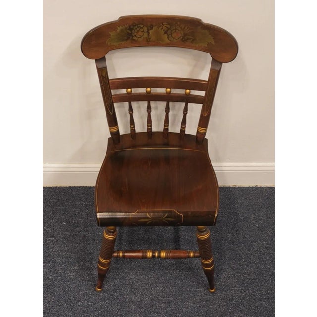 Ethan Allen Solid Pine Hitchcock Style Hand Decorated Accent