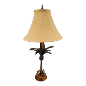 Vintage Chelsea House Palm Tree Monkey Tortoiseshell Table Lamp