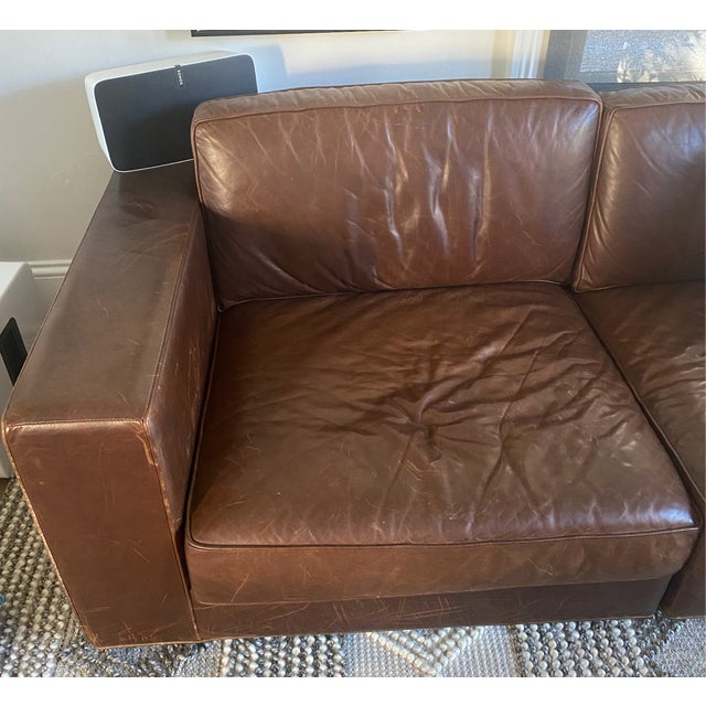 Restoration Hardware Maddox Modular Leather Sofa Chairish