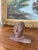 This vintage abstract bust sculpture presents a strikingly primitive yet emotive form, hand-molded in raw clay with a...