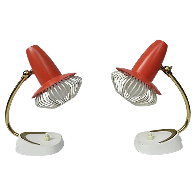 German Bedside Table Lamps, 1950s, Set of 2 For Sale