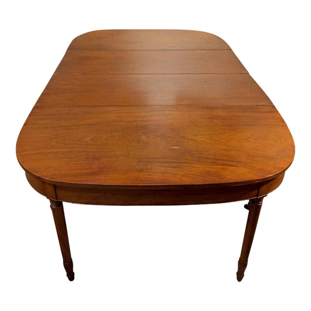 19th Century Mahogany Dining Table with Leaves with Brass Clips For Sale