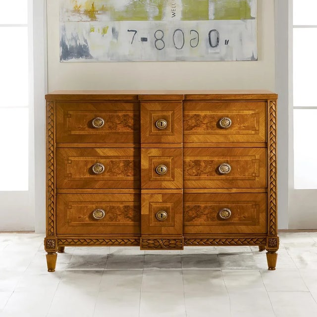French Italian Louis XVI Walnut Commode For Sale - Image 3 of 5