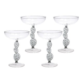 Climbing Cacti Cactus Tequila Cocktail Glasses, Set of 4- Smoke Grey For Sale