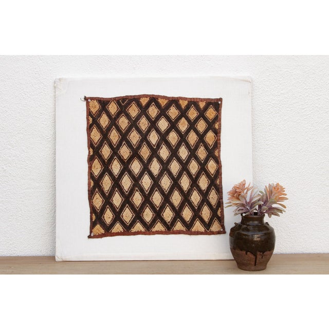 Textile Diamond Dance African Kuba Cloth Panel For Sale - Image 7 of 7