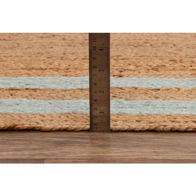 2'x3' Soft Sea Green Jute Braided Handmade Bohemian Rug For Sale - Image 4 of 11