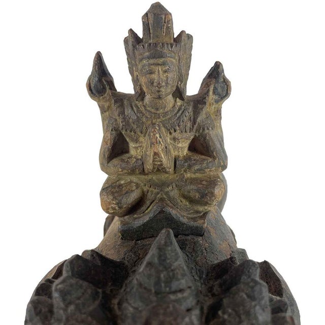 Asian Artist, Sculpture of a Fantastic Animal with Deities, 1800s, Wood For Sale - Image 3 of 10