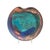 Low, wide studio ceramic bowl by Palo Alto artist Joy Imai, distinguished by an iridescent copper and turquoise glaze that...